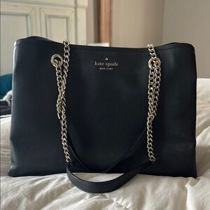 Kate Spade Black Leather Tote Bag